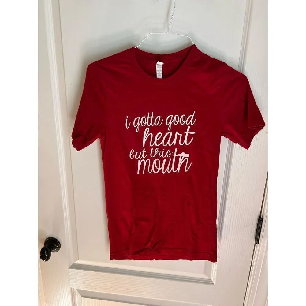 New Bella Canvas I Gotta Good Heart but this mouth T-shirt tee Small